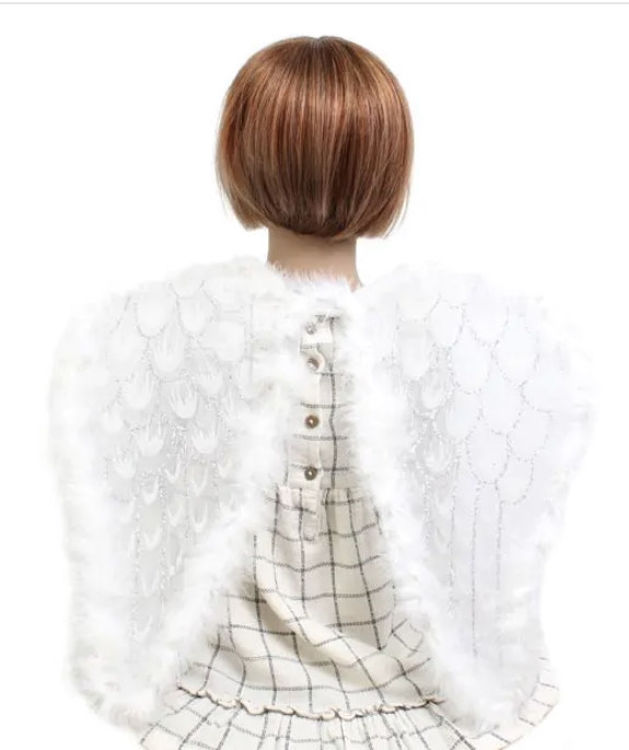 Picture of 7282 WHITE NET AND FEATHER ANGEL WINGS 46X40CM